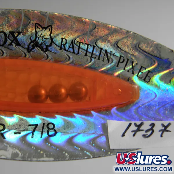 Blue Fox Rattlin Pixee Lepel, Rainbow/Fluor. Oranje, 25g, #1737