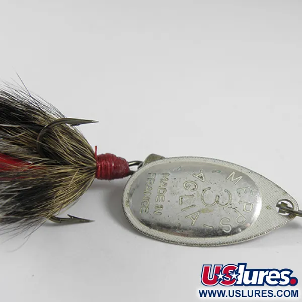 Mepps Aglia 3 dressed Spinner, Nikkel, 7,3g, Eekhoornhaar, #1751