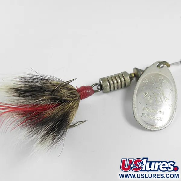 Mepps Aglia 3 dressed Spinner, Nikkel, 7,3g, Eekhoornhaar, #1751