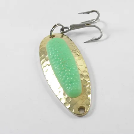 Blue Fox Pixee Lepel, Gold / Fluorescent Green, 14g, Zalm-ei, #1800