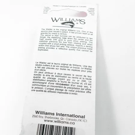 Williams Wabler W60 Lepel, Zilver / Bruin, 21g, Verzilverd, #1804