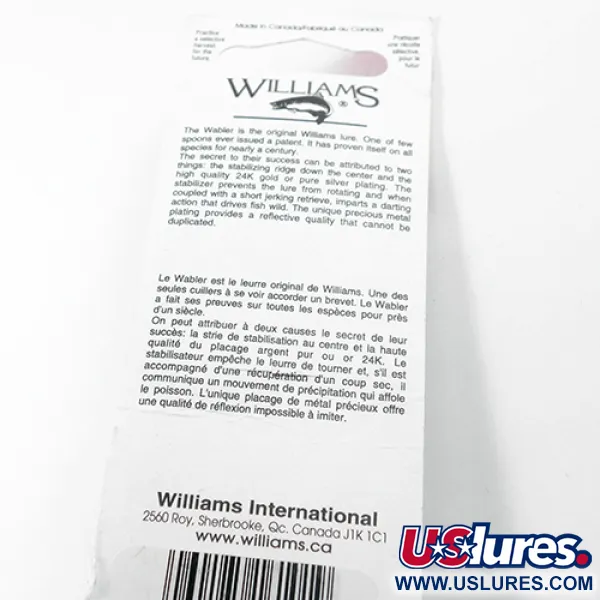 Williams Wabler W60 Lepel, Zilver / Bruin, 21g, Verzilverd, #1804