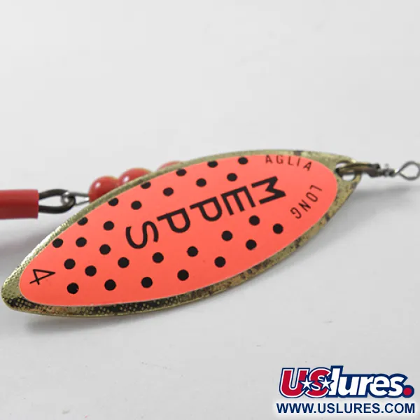 Mepps Aglia Long 4 Spinner, Messing / Oranje, 17g, Wilgenblad, #1825