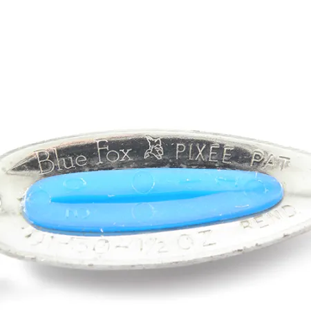 Blue Fox Pixee Lepel, Nikkel / Blauw, 14g, Gehamerd, #1858