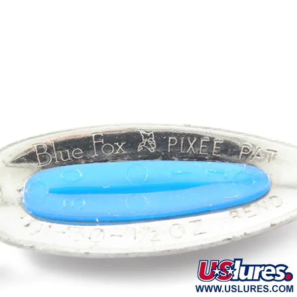 Blue Fox Pixee Lepel, Nikkel / Blauw, 14g, Gehamerd, #1858