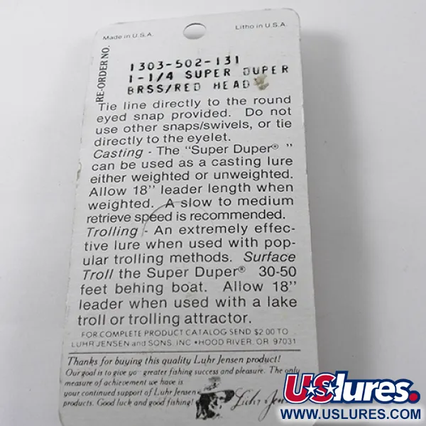 Luhr Jensen Super-Duper 502 Lepel, Goud / Rood, 2,5g, #1878