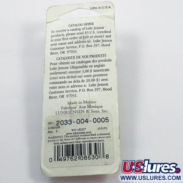 Luhr Jensen Metric Pro Spinner 4, Gehamerd goud, 11g, Spinner, #1881