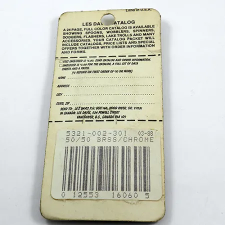 Les Davis Canadian Wonder Lepel, Nikkel/Goud, 7g, 50/50-finish, #1884