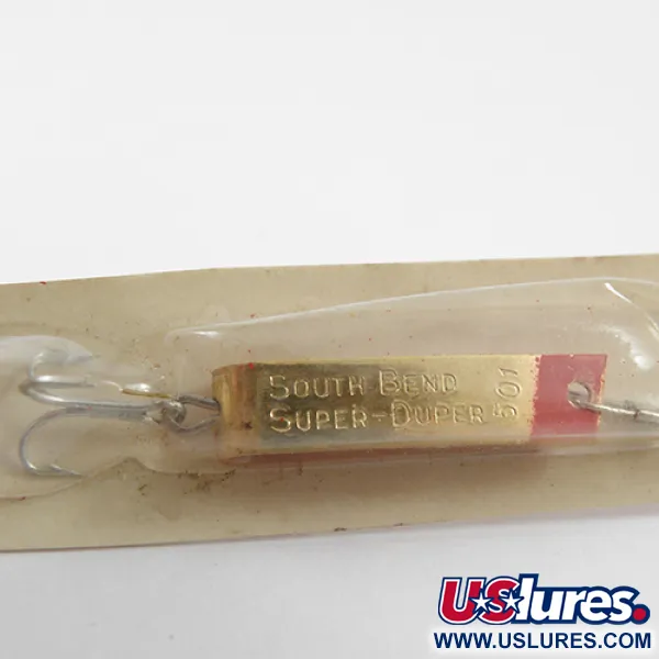 South Bend Super-Duper 501 Lepel, Goud/Rood, 2.3g, Vintage, #1889