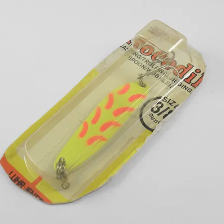 Luhr Jensen Krocodile Die #3 Lepel, Fluorgeel, 10,6g, Vintage, #1890