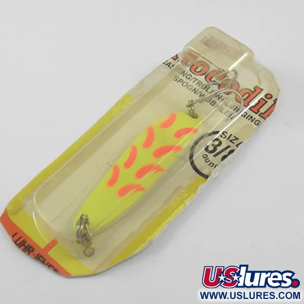 Luhr Jensen Krocodile Die #3 Lepel, Fluorgeel, 10,6g, Vintage, #1890