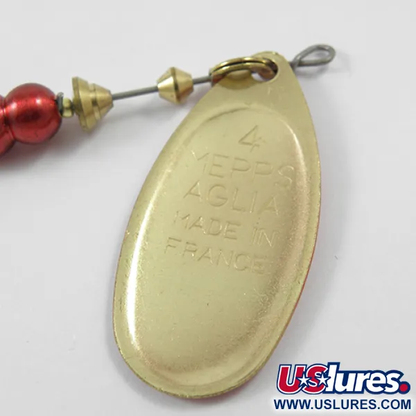 Mepps Aglia Platinum 4 Spinner, Rood / Messing, 9g, Maat 4, #1902