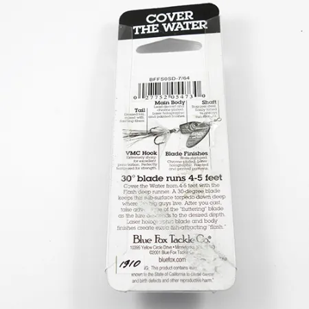 Blue Fox Flash Deep Runner, Regenboog, 3,3g, VMC-haak, #1910