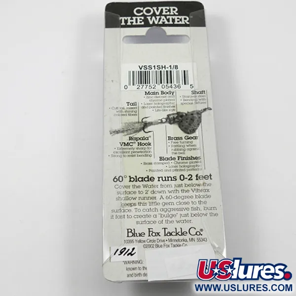 Blue Fox Vibrax Shallow Spinner, Regenboog, 5g, Ondiep Lopend, #1912