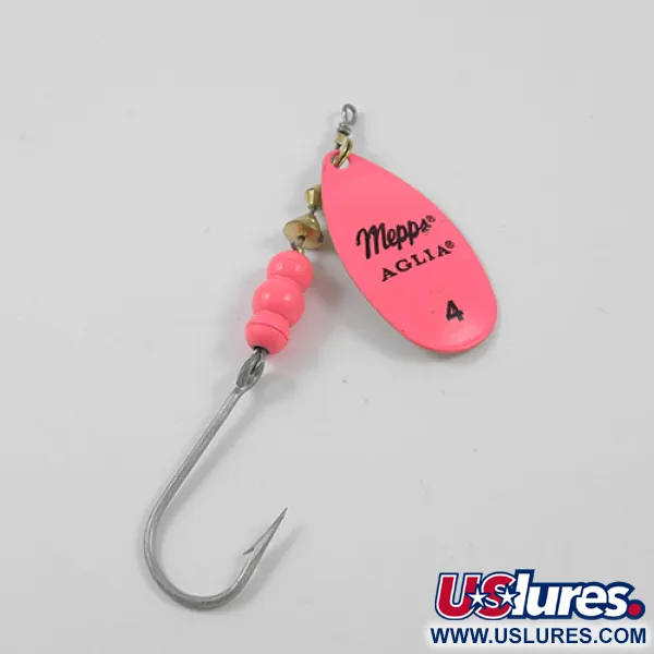 Mepps Aglia Hot Pink 4 Spinner, Roze / Goud, 9g, Enkele Haak, #1922