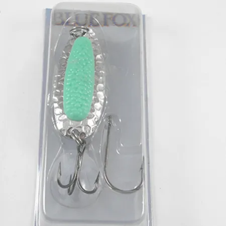 Blue Fox Pixee Lepel, Nikkel / Groen, 14g, Gehamerd, #1940