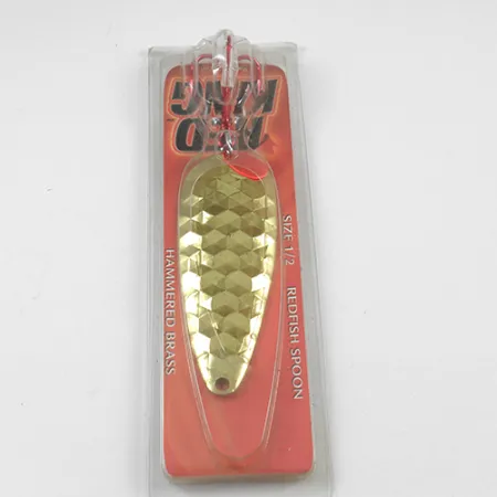 Worth Red King Spoon Lepel, Gehamerd messing, 17g, Zoutwater, #1941