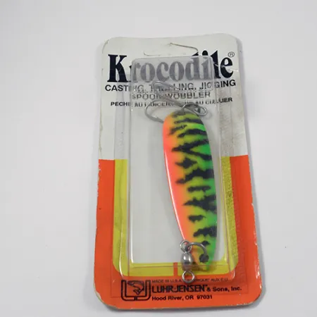 Luhr Jensen Krocodile Die #5 Lepel, Fire Tiger, 21g, Werpen, #1978