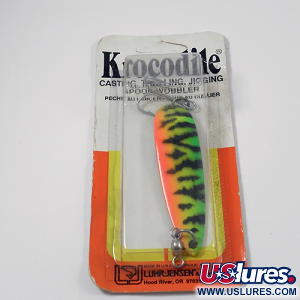 Luhr Jensen Krocodile Die #5 Lepel, Fire Tiger, 21g, Werpen, #1978