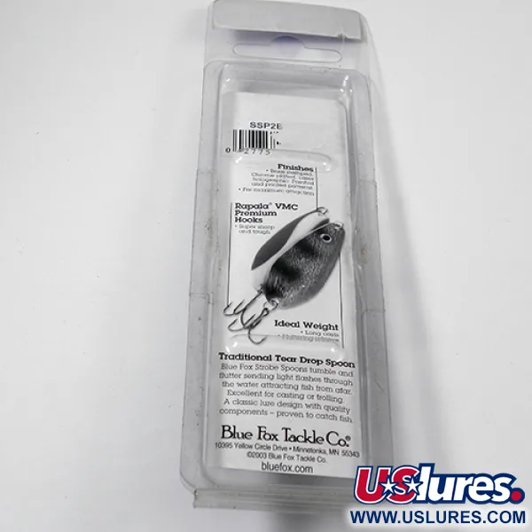 Blue Fox Strobe Tear Drop Lepel, Zwart/Wit, 11g, VMC-haak, #1979