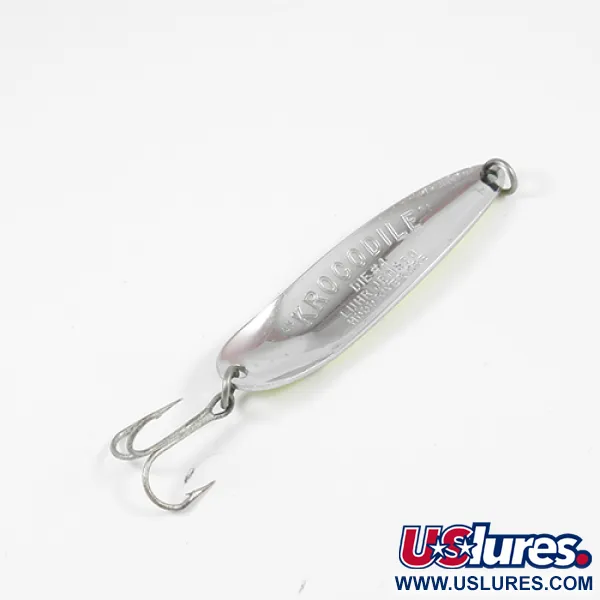 Luhr Jensen Krocodile Die #4 Lepel, Geel/Groen/Nikkel, 14g, #1983