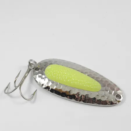 Blue Fox Pixee Lepel, Gehamerd nikkel / Geel, 24g, Zalmeneitje, #1986