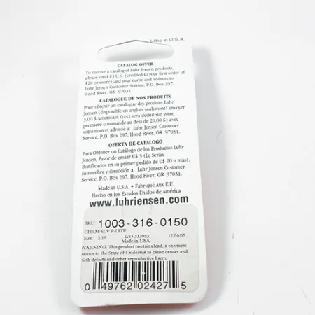 Luhr Jensen Krocodile Lepel, Nikkel, 9g, Werpafstand-Profiel, #2047