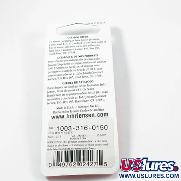 Luhr Jensen Krocodile Lepel, Nikkel, 9g, Werpafstand-Profiel, #2047