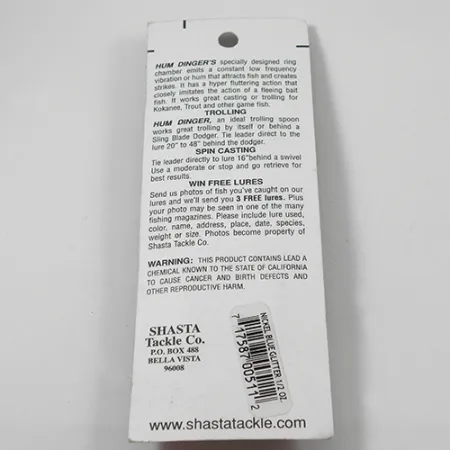 Shasta Humdinger Troll Lepel, Nikkel / Blauw, 14g, Ringkamer, #2049