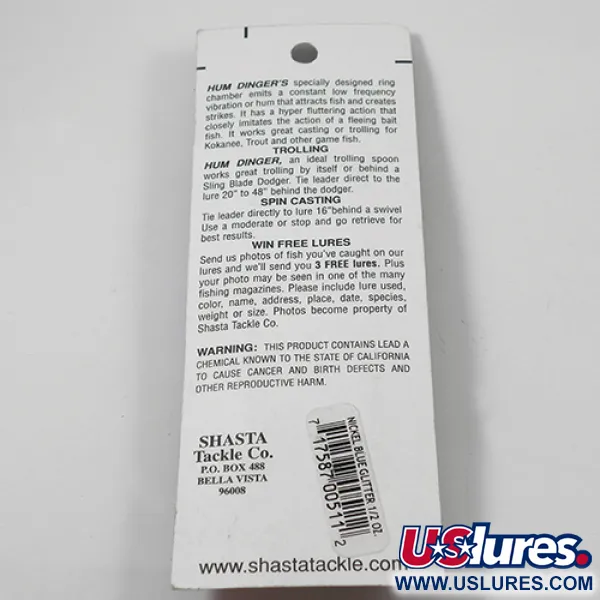 Shasta Humdinger Troll Lepel, Nikkel / Blauw, 14g, Ringkamer, #2049