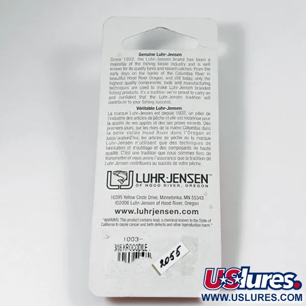 Luhr Jensen Krocodile Lepel, Nikkel / Blauw, 9g, Attractor, #2055