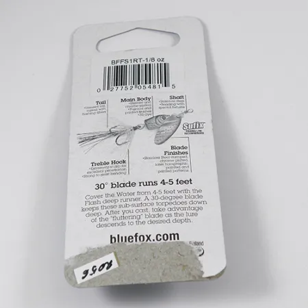 Blue Fox Flash Deep Runner Spinner, Regenboog, 4g, Dieplopend, #2056