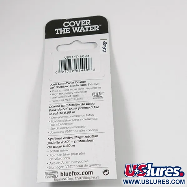 Blue Fox Vibrax Shallow Spinner, Rainbow, 4g, Anti-kink, #2057