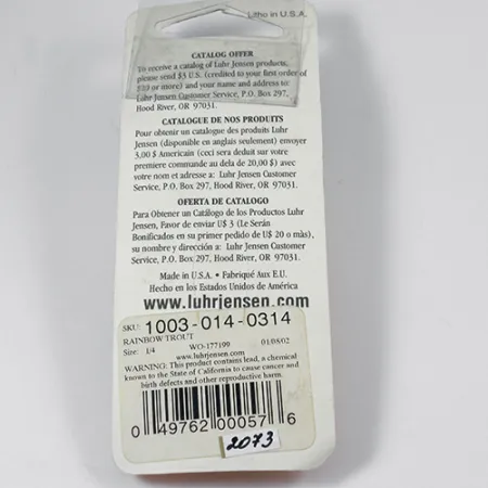 Luhr Jensen Krocodile Die #3 Lepel, Rainbow Trout, 10g, USA, #2073