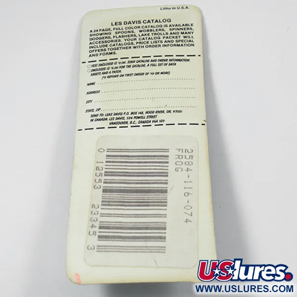 Luhr Jensen Les Davis Bang Tail Spinner, Frog, 2g, Gouden Blad, #2077