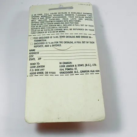 Luhr Jensen TEE Spoon Lepel, Nikkel / Rood, 7g, Vintage, #2078