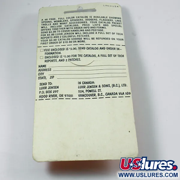 Luhr Jensen TEE Spoon Lepel, Nikkel / Rood, 7g, Vintage, #2078