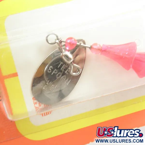 Luhr Jensen TEE Spoon Lepel, Nikkel / Rood, 7g, Vintage, #2078