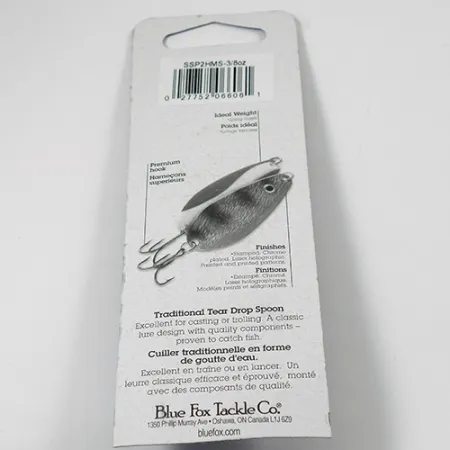 Blue Fox Strobe Tear Drop Lepel, Gehamerd nikkel, 11g, #2079