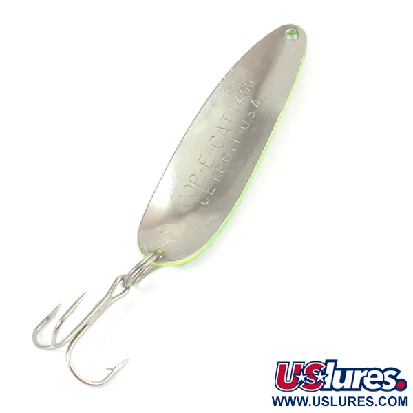 Dardevle Cop-E-Cat 7400 Lepel, Geel/Groen/Nikkel, 14g, Schubpatroon, #2094