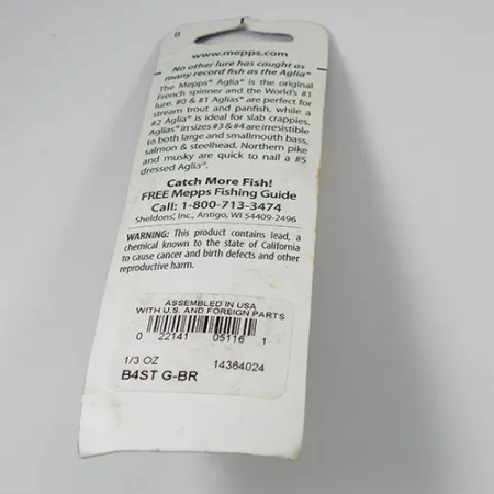 Mepps Aglia 4 dressed Spinner, Messing, 10g, Eekhoornstaart, #2105