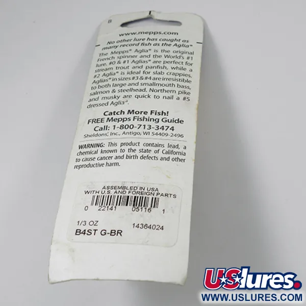 Mepps Aglia 4 dressed Spinner, Messing, 10g, Eekhoornstaart, #2105