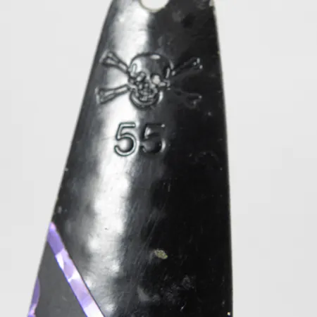 Calcutta 55 Troll-lepel, Zwart/Wit/Paars, 12g, Gehamerd, #2125