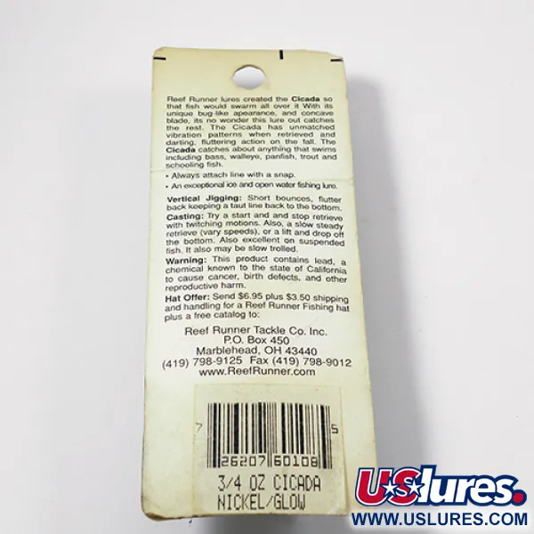Reef Runner Cicada Blade Bait, Nikkel, 21g, Vintage USA, #2157