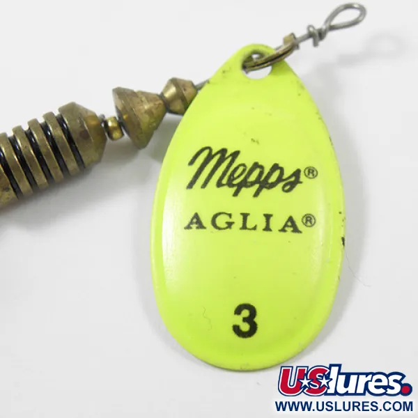 Mepps Aglia 3 Spinner, Fluorescerend Geel, 7.3g, Bucktail, #2170