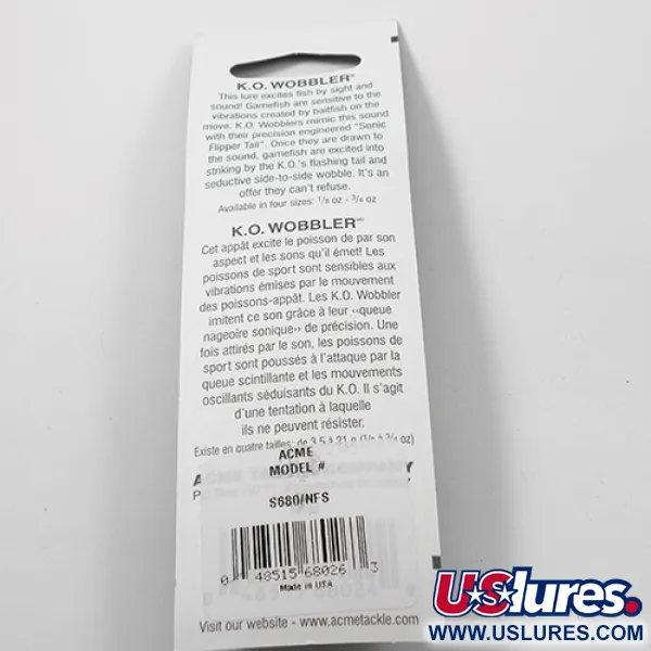 Acme K.O. Wobbler UV Lepel, Nikkel/UV-strip, 21g, UV-Glow, #2216