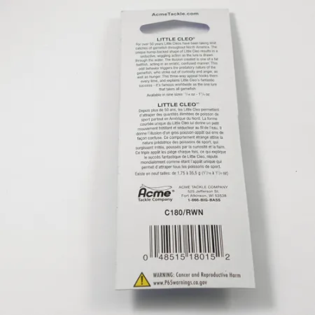 Acme Little Cleo Lepel, Rood / Wit, 3,5g, bultrugprofiel, #2218