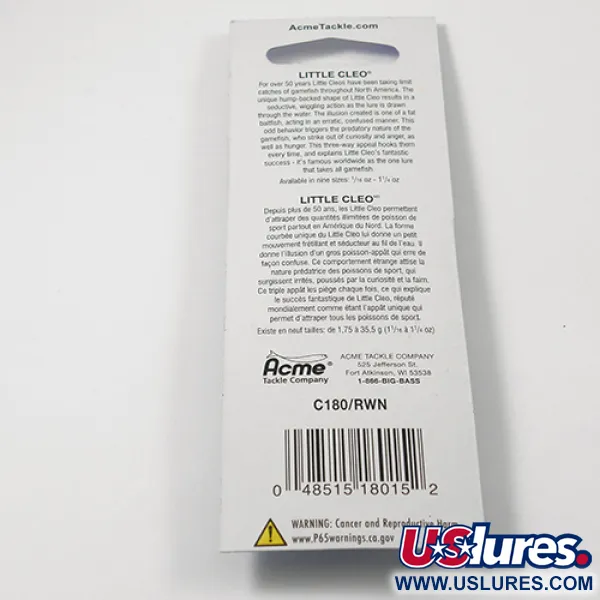 Acme Little Cleo Lepel, Rood / Wit, 3,5g, bultrugprofiel, #2218