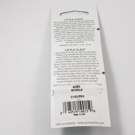 Acme Little Cleo Lepel, Wit / Rood, 9,5g, Ongebruikt, #2219