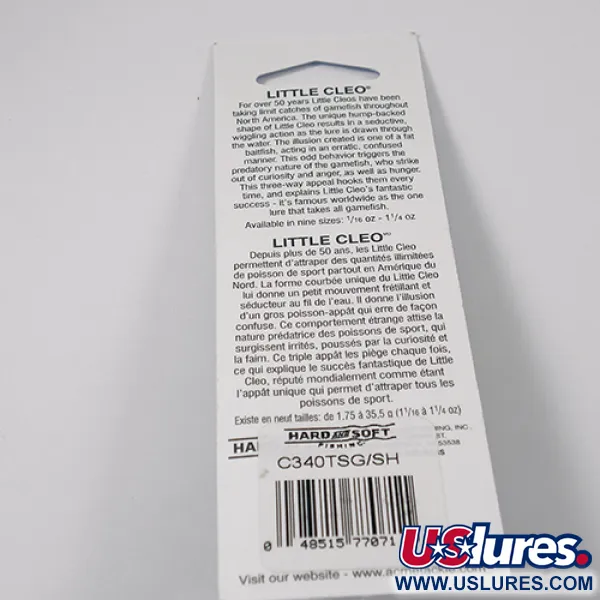 Little Cleo Glow Lepel, Chartreuse Orange, 21g, Super Glow, #C340TSG/SH